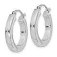 thumbnail image 2 of Auriga 925 Sterling Silver Rhodium-plated 3x20mm Square Tube Hoop Earrings for Women, 2 of 6