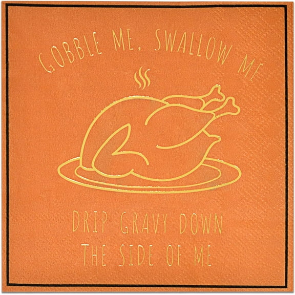 Gift Boutique Fall Turkey Cocktail Beverage Napkins, 100 Count