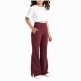 thumbnail image 2 of mgoYE Girls Flare Leggings,High Waist Bell Bottom Pants for Kids, Kids Flare Pants(Brick Red,10-11 Years), 2 of 5