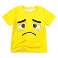 thumbnail image 3 of Tisuna Yellow Cartoon Print Tshirts For Teen Kids Boys Girls Short Sleeve Crew Neck Pullover T Shirt Fashion Cute Youth Child Loose Fit Summer Tops Size 6-7 Years, 3 of 6