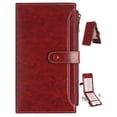 thumbnail image 6 of Wallets for Women,Genuine Leather Credit Card Holder with RFID Blocking Large Capacity Zipper Pocket, 6 of 8