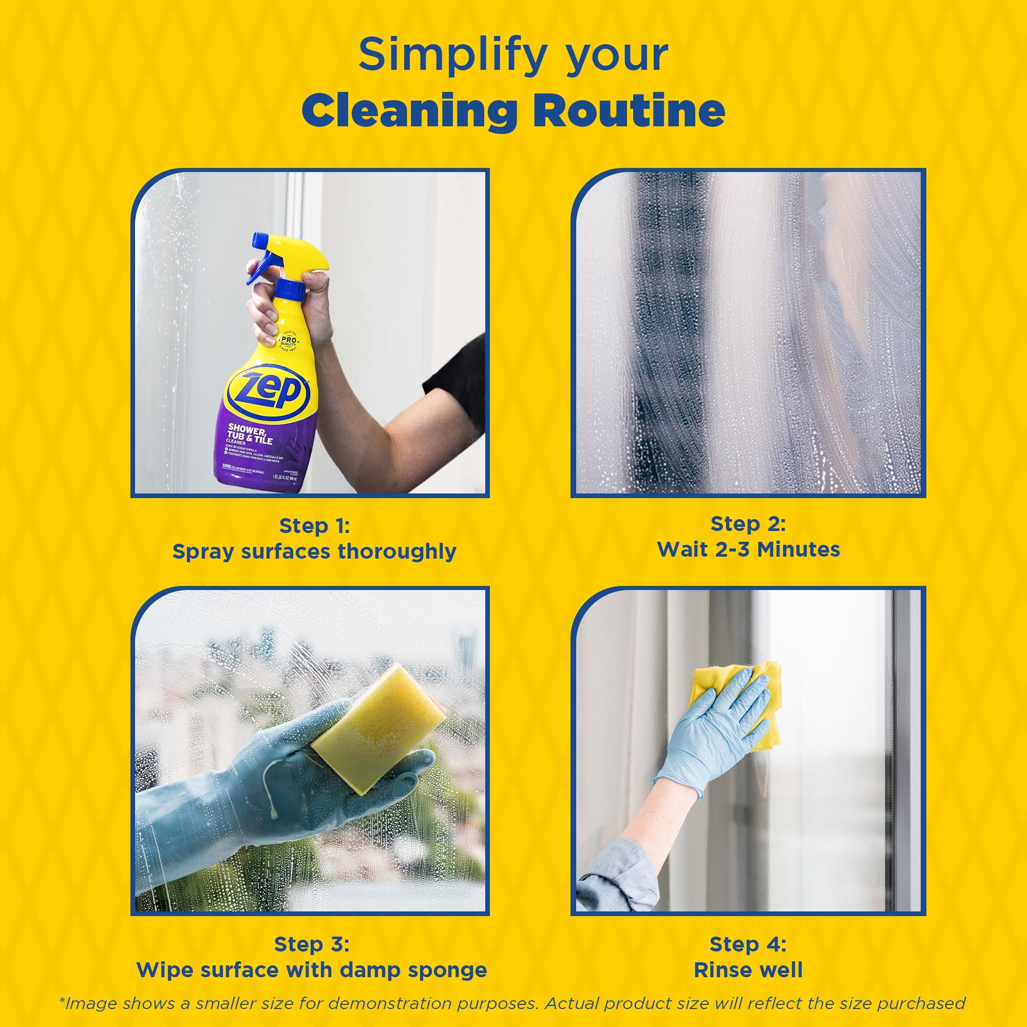 Zep, Shower Tub & Tile Cleaner, 128 oz. case of 2, Acid-based