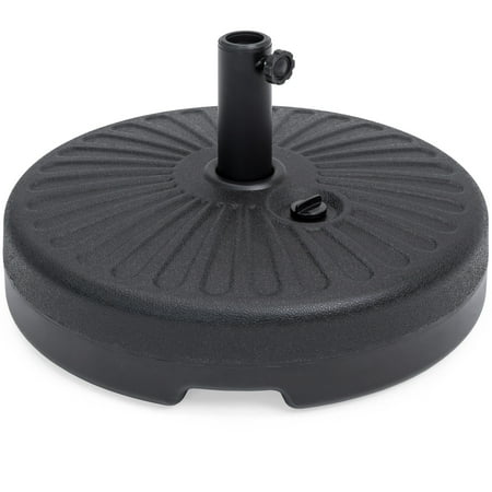 150 Lb Umbrella Base Best Choice Products Plastic Fillable Patio Umbrella Base Stand Pole Holder for Outdoor, Lawn, Garden - Black ()