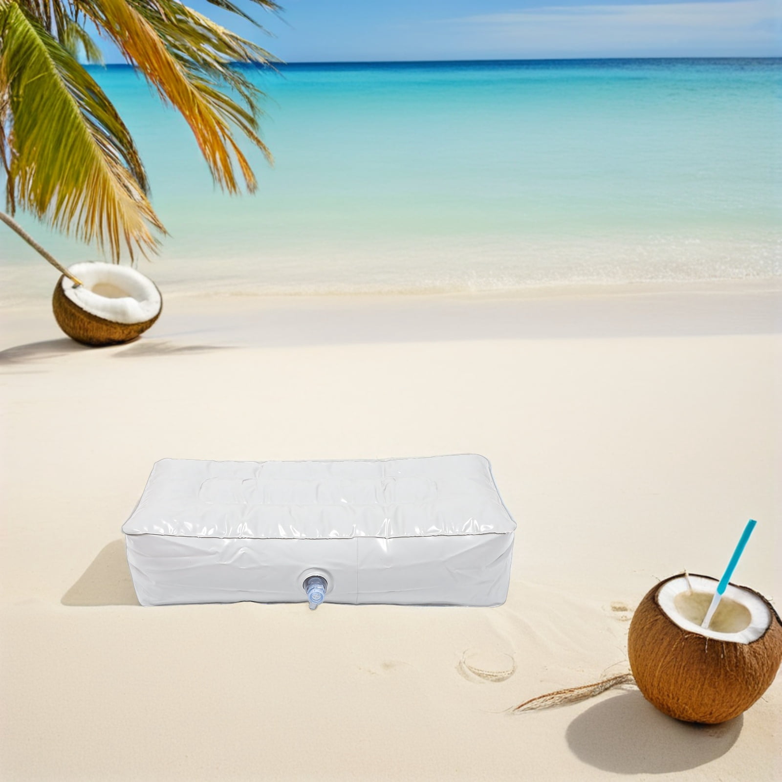 ELAYARD Set of 2 White PVC Inflatable Boat Seat Cushions, Pads for Kayak and Outdoor Water Activities
