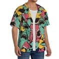 thumbnail image 2 of Sikiie Angry Shark Pattern Men's Wrinkle Free Untucked Cuban Shirt Business Casual Button Down Shirts Short Sleeve ShirtX-Large, 2 of 5
