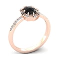 thumbnail image 4 of SuperJeweler 1 Carat Rose Cut Oval Black and White Diamond Halo Ring In 14 Karat Rose Gold For Women, 4 of 6