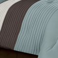 thumbnail image 5 of Chezmoi Collection 8-Piece Luxury Striped Comforter Set (Blue/Brown/Beige, Full), 5 of 5