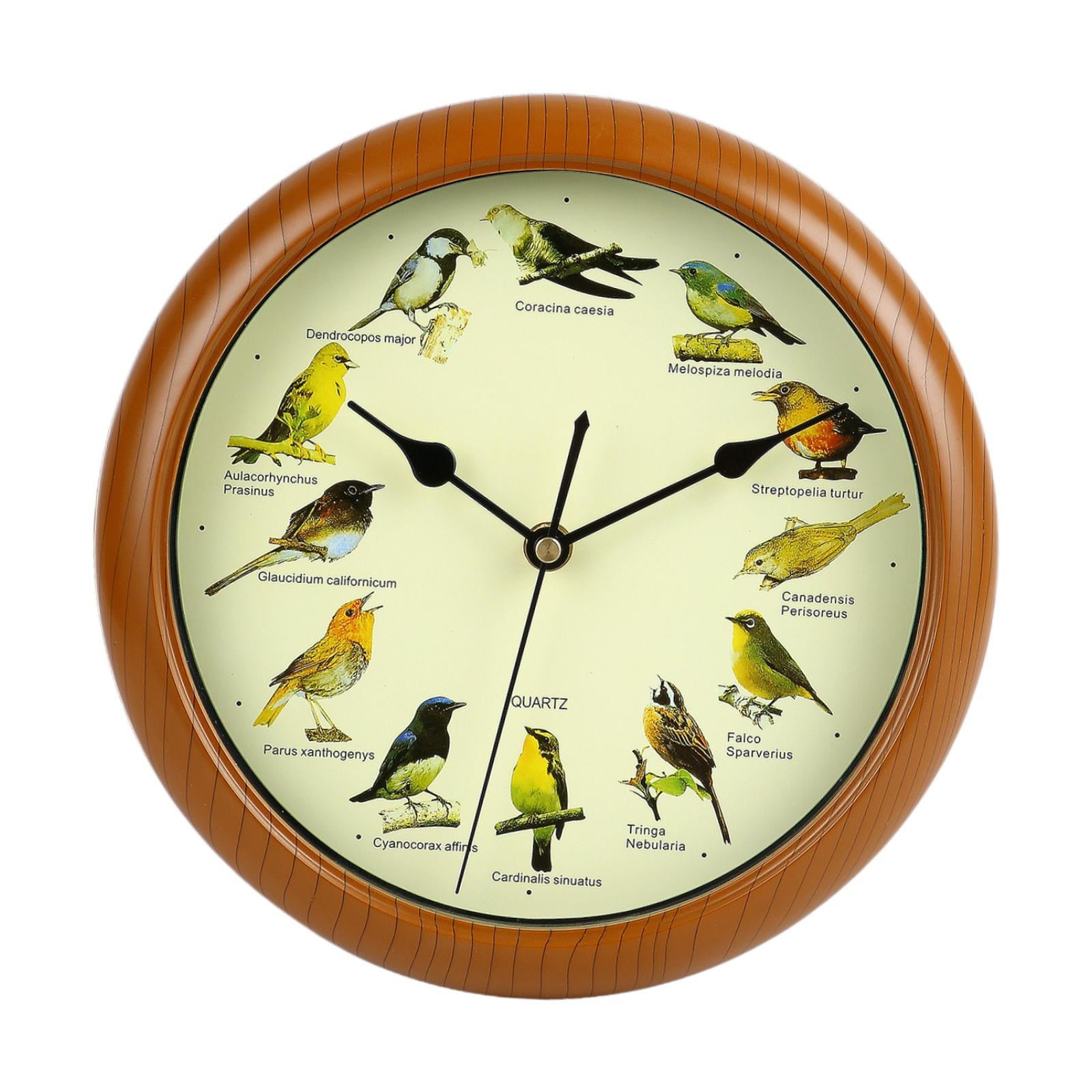 Baoblaze Bird Wall Clock Creative Round Bird Clock with Sound for Bedroom Home Office