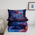 thumbnail image 5 of Homewish Cute Fungus Plants Queen Comforter Set,Watercolor Botanical Mushrooms Comforter Sets Queen,Blue Orange,Navy Blue Reversible,3-Piece,1 Comforter and 2 Pillowcases, 5 of 7