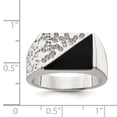 thumbnail image 3 of Sterling Silver Rhodium-plated Men's Onyx Ring, 3 of 6