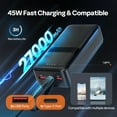 thumbnail image 4 of 45W Heated Double Camping Chair w/ 2×27000mAh Power Banks, 3 Heat Levels, Orange and Gray, 4 of 7
