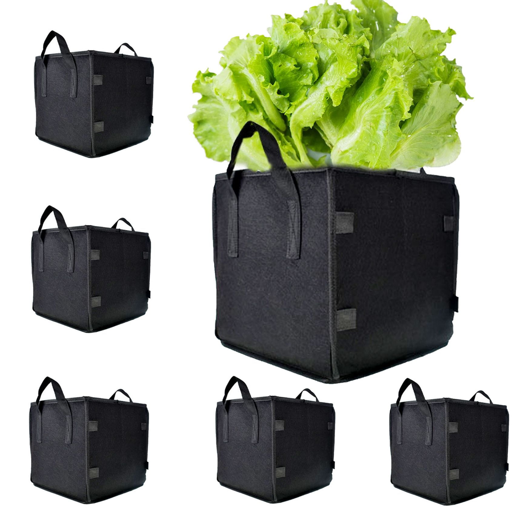 5 Pack Grow Bags, 3 Gallon Fabric Pots for Plants Heavy Duty Thickened Nonwoven Garden