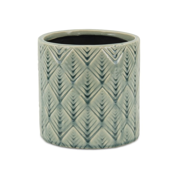 Cheungs 5774L 6.25 x 6.25 in. Arzati Viridescent Pot, Green