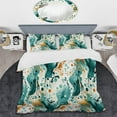 thumbnail image 2 of Designart "Emerald Rhapsody" Green Abstract Bedding Covert Set - Modern & Contemporary Bed Set With 2 Shams, 2 of 5