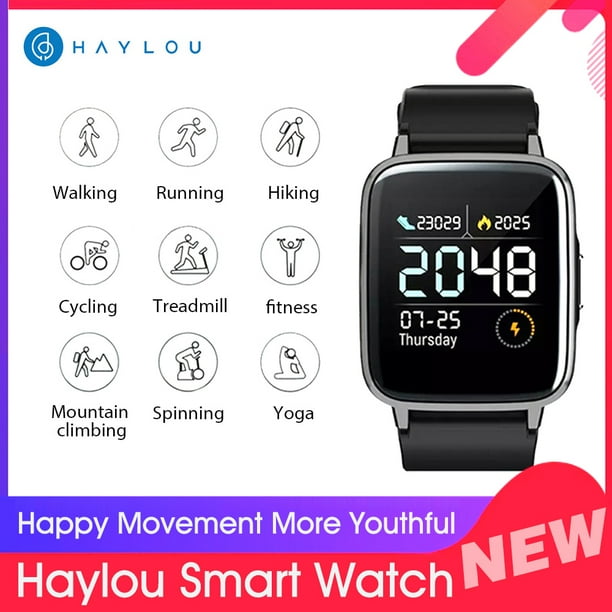 Pulsera Irfora Version global Haylou LS01 Reloj inteligente Ritmo cardiaco Rastreador de ejercicios IP68 Pulsera impermeable 210mAh 14 dias en espera reloj inteligente LS01 para telefono Android iO Wa...