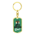 thumbnail image 4 of Best Buckin' Dad Ever Green Swivel Keychain Dog Tag Stainless Steel or 18k Gold, 4 of 10