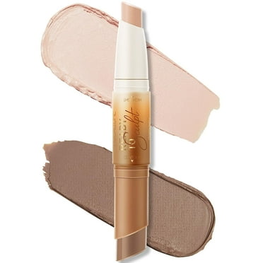 FOCALLURE 2 in 1 Cream Bronzer and Highlighter Stick,Long Lasting Contour Makeup Pencil
