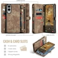 thumbnail image 2 of Funda tipo cartera para Samsung Galaxy S25 Edge, con cremallera, tarjetero, correa para la muñeca, funda protectora trasera magnética desmontable a prueba de golpes para Galaxy S25 Edge., 2 of 9