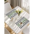 thumbnail image 5 of Green Eucalyptus Leaves Placemats Set of 4, Black White Plaid Farmhouse Watercolor Placemats for Dining Table, Place Mats for Kitchen Tabletop, Waterproof Wipeable Dining Table Mats Set, 5 of 9