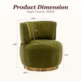 thumbnail image 2 of MOONMISS 360° Swivel Barrel Accent Chairs, Round Armchairs with Wide Upholstered, for Living Room, Bedroom, Olive, 2 of 8