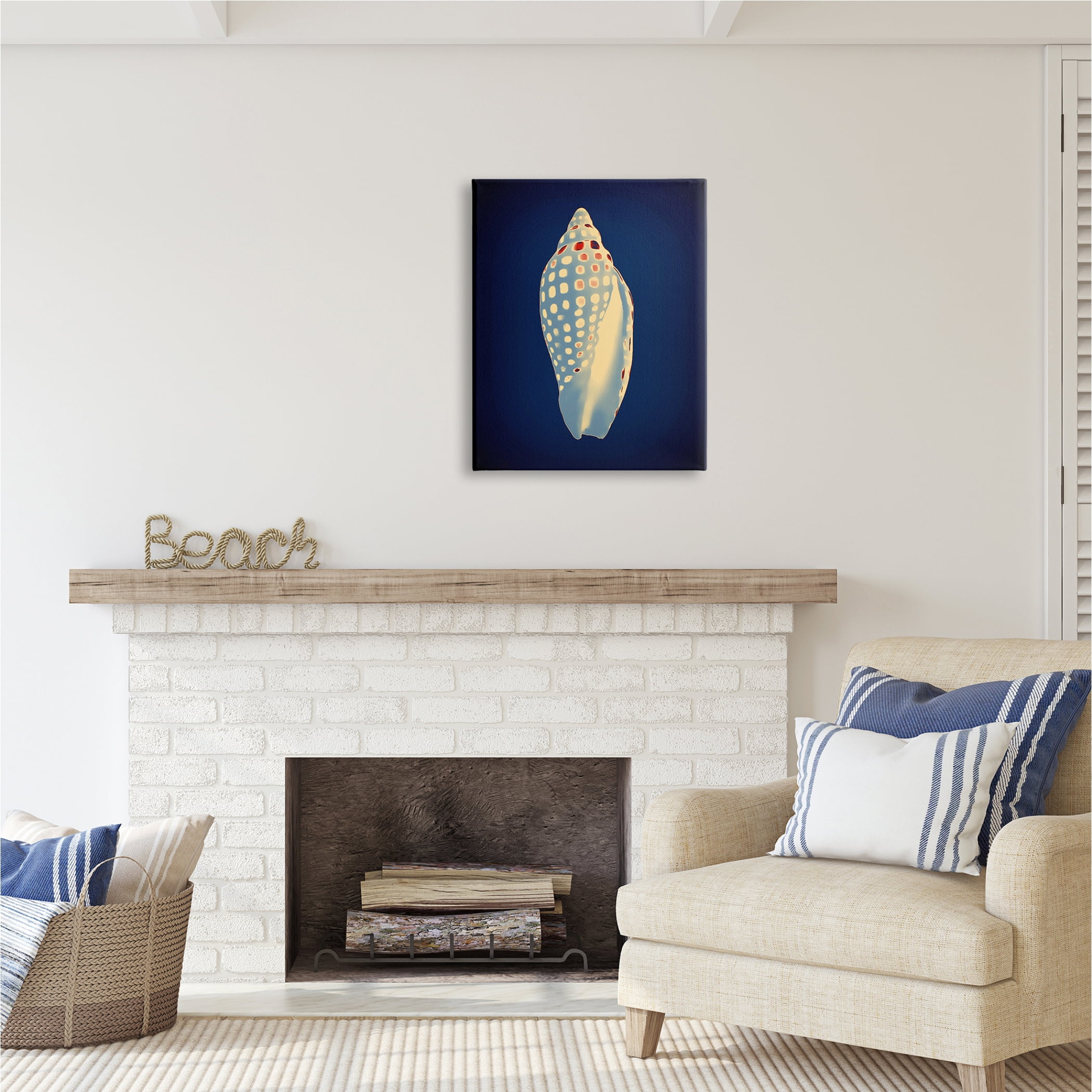 Stupell Industries Contemporary Conch Shell Animals & Insects Painting Gallery Wrapped Canvas Print Wall Art, 24 x 30