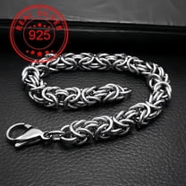 Vintage Italian S925 Silver Handmade Woven Dragon Bone Bracelet - 1 New, Anti-Allergic, Fashionable, Personalized, Suitable for Daily Gatherings and Parties - Best Gift for Halloween, Christmas,