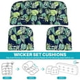 thumbnail image 6 of Eurhowing U-Shaped Tufted Cushion Set 3-Piece, Waterproof Wicker Rattan Sofa Cushion, High Resilience Foam Outdoor Patio Furniture Cushion for Settee, Chair, Bench, Green Leaves, 6 of 9