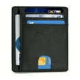 thumbnail image 1 of YOPTOP Slim Minimalist Front Pocket RFID Blocking Leather Wallets For Men And Women,Onyx Black, 1 of 7