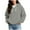 Gray, variant on Womens Hoodie Black Plus Size Waffle Knit Hooded Quarter Zip Sweatshirt Pullover Long Sleeve Spring Fall Shirts Holiday Tops for Women Dressy S
