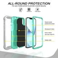 thumbnail image 2 of Dteck Case for iPhone 14 6.1-inch,Shockproof Rugged Rubber Armor 3-Layer Protection iPhone Case Hybrid Hard PC Back with Ring Holder Kickstand Cover,Gray + Green, 2 of 7