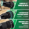 thumbnail image 2 of Taladro Rotomartillo Percutor 1/2'' BLOOSOM 20v C/2batería Verde, 2 of 4