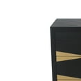 thumbnail image 2 of Benzara Wooden Side Table with Metal Base and Four Drawers, Black and Gold, 2 of 3