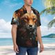 thumbnail image 3 of Balery Floral Fox Camisas hawaianas de manga corta para hombre, camisas playeras de corte holgado, camisas de vacaciones con botones,XX-Large, 3 of 7
