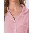 thumbnail image 5 of DARING DIVA Women's Pajama Set Button Down Soft Short Sleeve Long Pants 2XL Grey Pink, 5 of 7