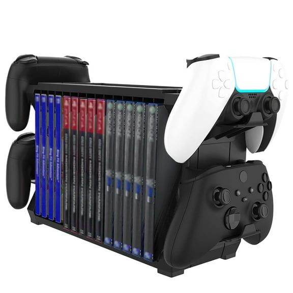 Game Holder for PS5/PS4/Xbox Series X/Xbox One/Switch Game Storage Tower, Game Disk Organizer-Black