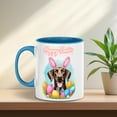 thumbnail image 3 of Happy Easter German Shorthaired Pointer with Bunny Ear Headband and Flowers 11oz Accent Two-tone Mug GSP Lover Dog Gift Coffee Tea Cup - 13001, 3 of 5