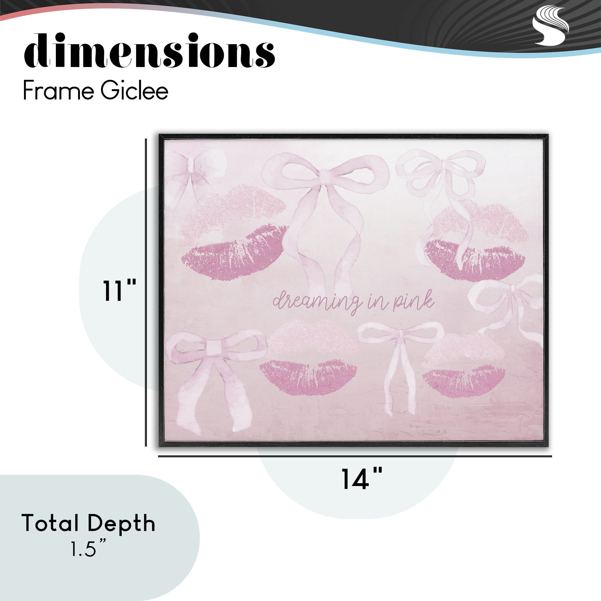 Dreaming In Pink Black Framed Giclee Art, design by Kim Allen