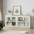thumbnail image 4 of 70.8" Sideboard Buffet Cabinet with Storage, Sideboard Buffet Table Mid Century Modern Accent Cabinet with 4 Doors, Wood Coffee Bar Cabinet Media Console Credenza for Living Room, Kitchen, Hallway, 4 of 7