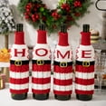 thumbnail image 4 of ZenCart Christmas Wine Bottle Cover Reusable Knitted Letter Bottle Sleeve Festive Table Decor Wine Bottle Sweater for Christmas New Year Parties, 4 of 8