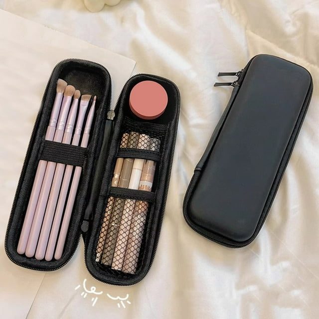 Makeup Brush Storage Bag, Pencil Case Large Capacity Portable Travel Dedicated Built In Net Pocket Classified Storage, Polyester Material, Large Capacity, Portable, Classified Storage, Durable