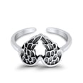 thumbnail image 3 of 10mm- Wings Rope Toe Band Ring 925 Sterling Silver Thin Adjustable Stylish Rings for Women, 3 of 5