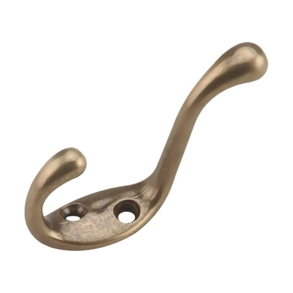 10 Pack Rok Hardware Heavy Duty Coat Hook, 3-1/2", Antique Brass