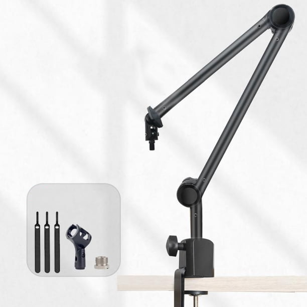 Soporte De Brazo Para Micrófono, Soporte De Brazo De Micrófono Ajustable De 180 Grados, Base Ensanchada De Acero Al Carbono Para Broacdast