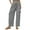 Dark Gray, variant on Krdevn Womens Pants - Linen Pants Women Elastic High Waisted Drawstring Cargo Pants Baggy Wide Leg Pant Casual Beach Pant,Pants for Women,Size:S