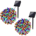 thumbnail image 2 of Joomer Luces solares navideñas, 72 pies x 2 unidades, 200 LED, 8 modos, luces solares de cadena, luces solares impermeables para decoraciones navideñas (multicolor), 2 of 4