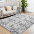 thumbnail image 2 of 8x10 Area Rugs for Living Room, Ultra Soft Fluffy Rugs for Bedroom, Anti-Skid High Pile Indoor Carpet for Nursery, Study Room, Playroom, Home Decoration, Tie-Dyed Light Grey, 2 of 6