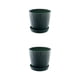 thumbnail image 2 of Bewildely Macetas resistentes a la intemperie para jardinería, flores, macetas decorativas, hierbas, maceta verde S + bandeja S verde Olla S+bandeja S 2Conjunto, 2 of 6