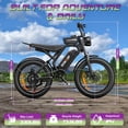 thumbnail image 2 of GOKEEP Electric Bike for Adults, 750W Motor, 48V 18.2Ah Removable Battery, 20" Fat Tire Mountain Bike, Full Suspension Dirt Ebike, UL2849, Black, 2 of 7