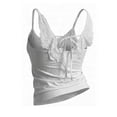 thumbnail image 2 of Women's Angel Wings Embroidery Tie Tank Tops Y2K Spaghetti Strap Camisole, 2 of 8
