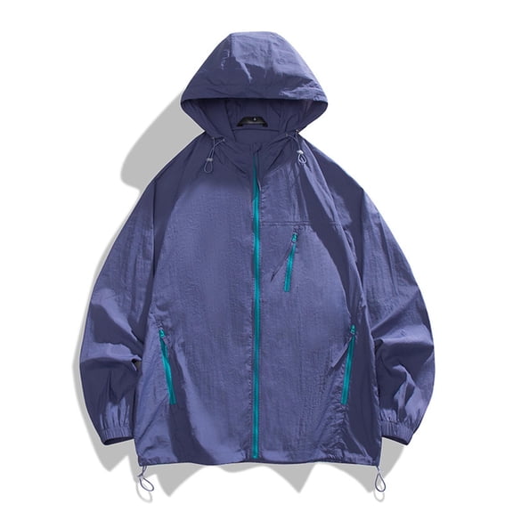 Yaoyar Mens Solid Color UPF 50 Sun Protection Hoodie Long Sleeve Shirts Outdoor Sunscreen Climb Sport Run Zipper Long Sleeved Lightweight Hoodies for Men